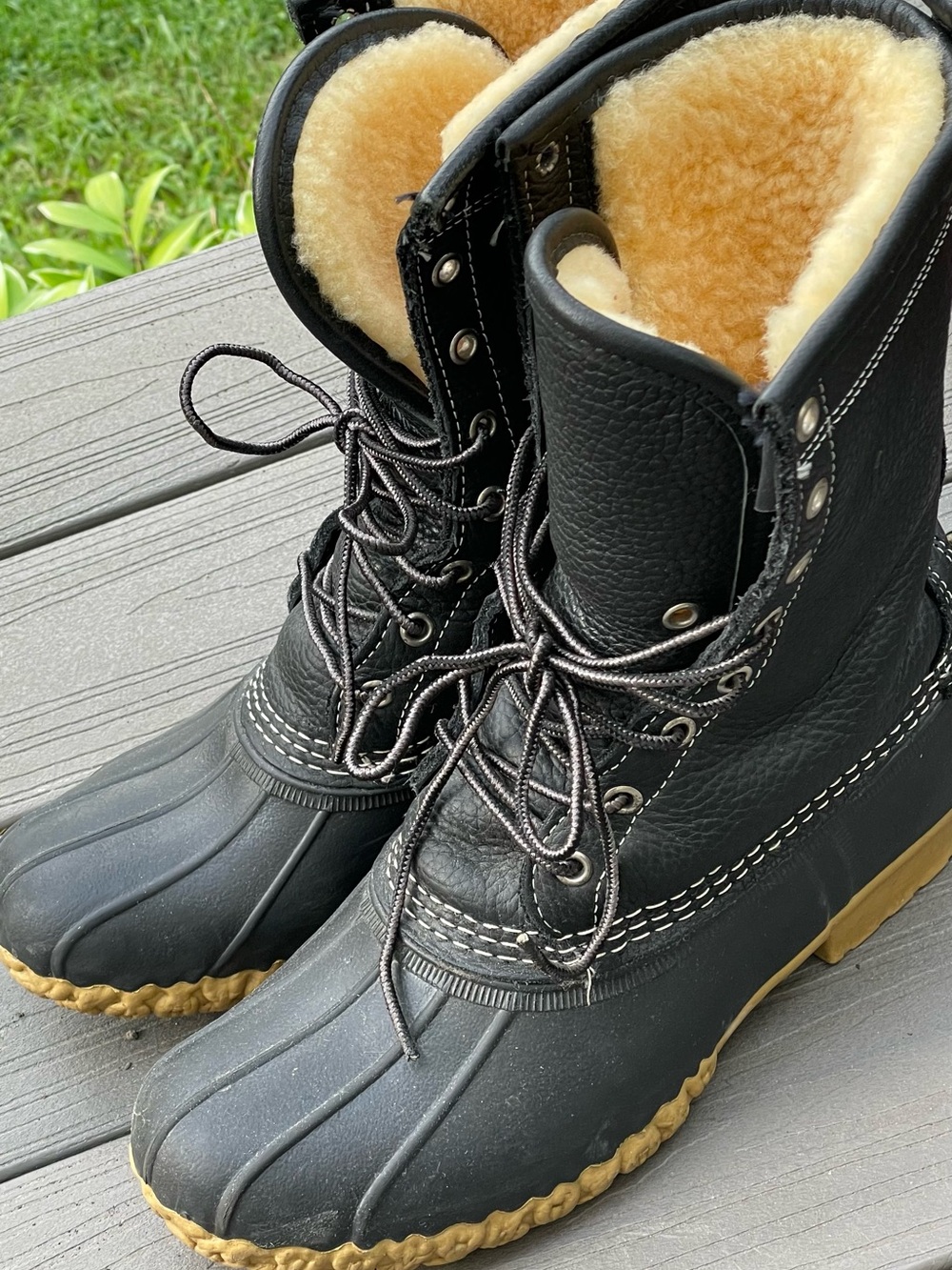 L.L. Bean 8” Black Shearling-Lined Women's Winter Boots